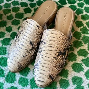 Gibson Latimer Snakeskin Printed Leather Mules Size 11